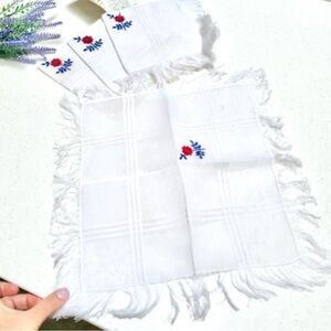 Artisan farmhouse table mats or napkins w prairie country peasant colonial time